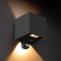 Brilagi - Lampada da parete per esterni CUBE LED con sensore, 6 W, 230 V, nera