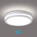 Brilagi - Plafoniera LED da esterno con sensore BENE LED/24W/230V Ø 26 cm bianca IP54