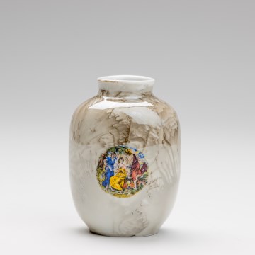 Vaso in porcellana 12,5x9 cm marrone gracie