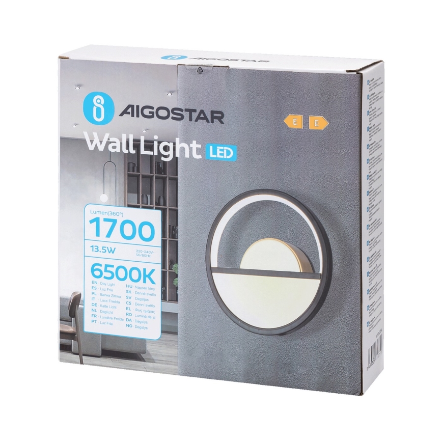 Aigostar - Applique a LED LED/13,5W/230V 6500K nero/oro