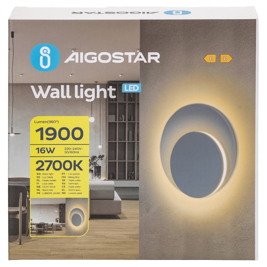 Aigostar - Applique a LED LED/16W/230V 2700K bianco