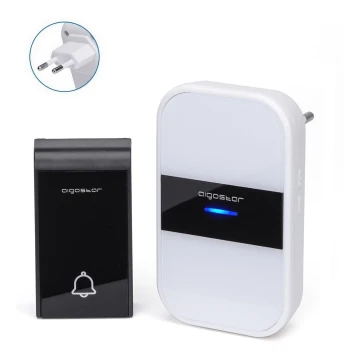 Aigostar - Campanello con presa wireless 230V IP44 bianco/nero