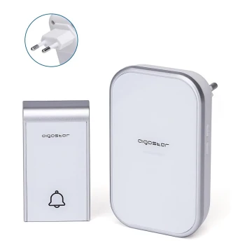 Aigostar - Campanello wireless con spina integrata 230V IP44 bianco