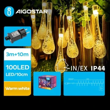 Aigostar - Catena decorativa da esterno LED 100xLED/8 funzioni 13m IP44 bianco caldo