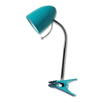 Aigostar -  Lampada da tavolo con morsetto 1xE27/11W/230V blu/cromo