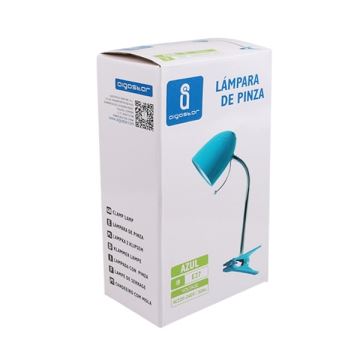 Aigostar -  Lampada da tavolo con morsetto 1xE27/11W/230V blu/cromo