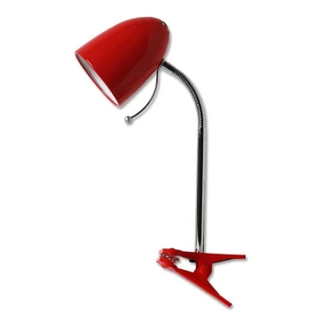Aigostar - Lampada da tavolo con morsetto 1xE27/11W/230V rosso/cromo