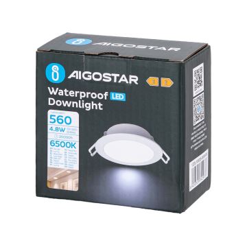 Aigostar - Lampada LED da incasso per bagni LED/4,8W/230V 6500K bianco IP65