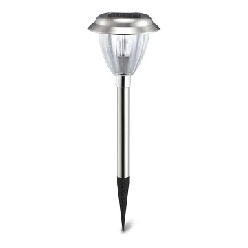 Aigostar - Lampada solare LED LED/0,08W/2V 30,4 cm 6500K IP44 cromo