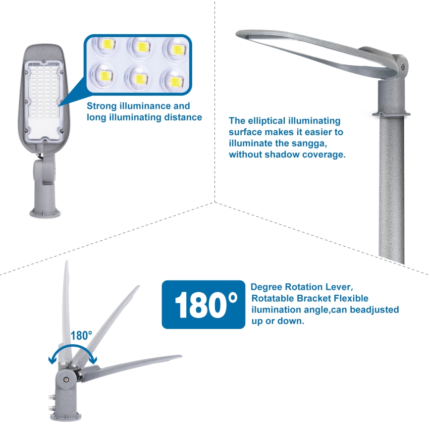 Aigostar - Lampada stradale LED LED/150W/230V 6500K IP65