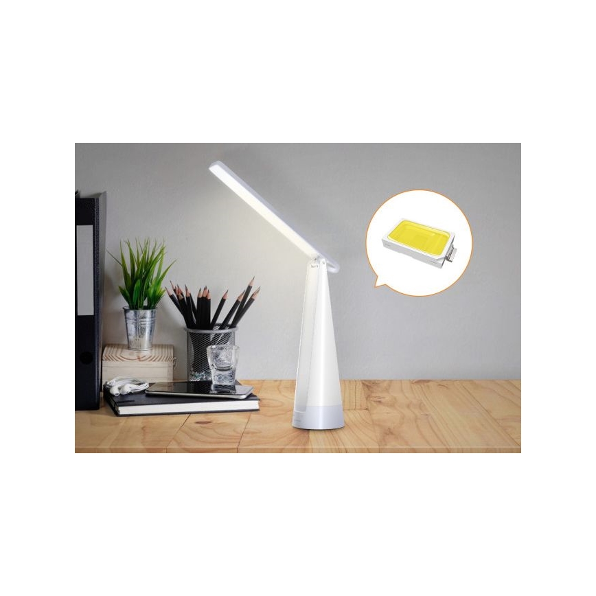 Aigostar - LED Lampada da tavolo ricaricabile dimmerabile LED/7W/5V 4000K 4400 mAh bianco