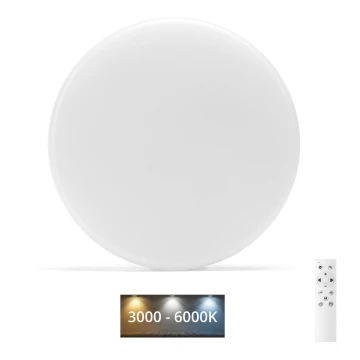 Aigostar - Plafoniera LED dimmerabile da bagno LED/18W/230V 3000-6000K IP54 + telecomando