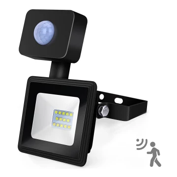 Aigostar - Riflettore LED con sensore LED/10W/230V 6400K IP65 nero