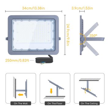 Aigostar - Riflettore LED LED/150W/230V grigio 6500K IP65