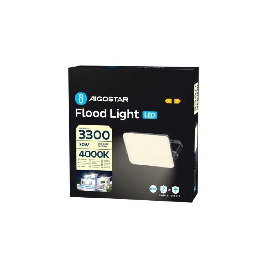 Aigostar - Riflettore LED LED/30W/230V 4000K IP65 nero