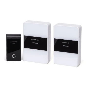 Aigostar - SET 2x Campanello wireless 3xAA IP44 bianco/nero