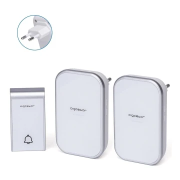 Aigostar - SET 2x Campanello Wireless con presa 230V IP44 bianco