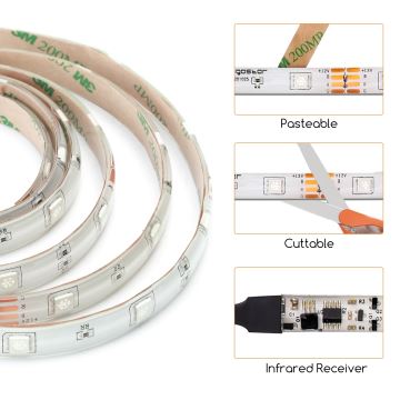 Aigostar - Striscia LED RGB Dimmerabile 3m LED/24W/12/230V IP65 + telecomando