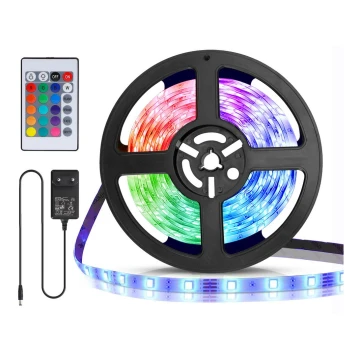 Aigostar - Striscia LED RGB Dimmerabile 5m LED/24W/12/230V IP65 + tc