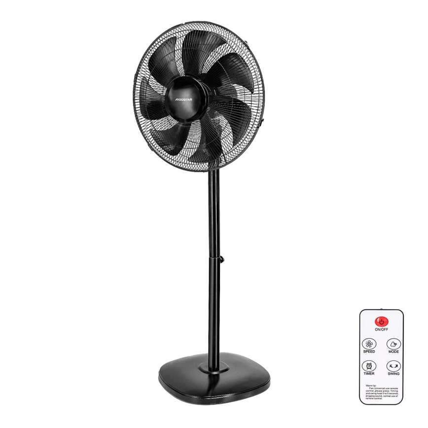 Aigostar - Ventilatore con supporto 55W/230V nero + telecomando