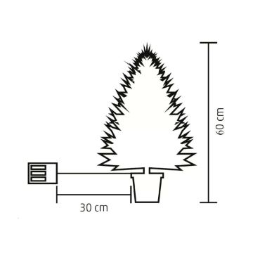 Albero di Natale a LED 30xLED/3xAA 60 cm pino