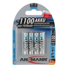 Ansmann 07521 Micro AAA - 4pz batterie ricaricabili AAA NiMH1,2V/1050mAh