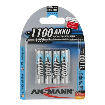 Ansmann 07521 Micro AAA - 4pz batterie ricaricabili AAA NiMH1,2V/1050mAh