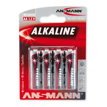 Ansmann 09629 LR6 AA RED - 4pz batterie alcaline 1,5V