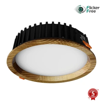 APLED - Lampada LED da incasso RONDO WOODLINE LED/12W/230V 3000K diametro 20 cm cenere legno solido