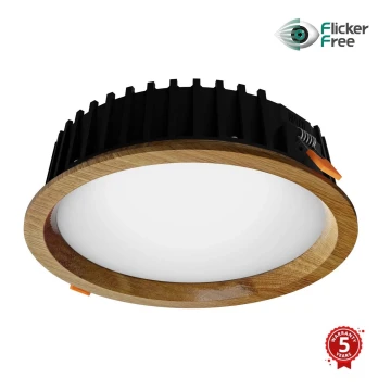 APLED - Lampada LED da incasso RONDO WOODLINE LED/12W/230V 3000K diametro 20 cm quercia legno solido