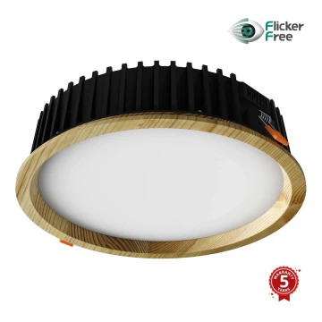 APLED - Lampada LED da incasso RONDO WOODLINE LED/18W/230V 4000K diametro 26 cm pino legno solido