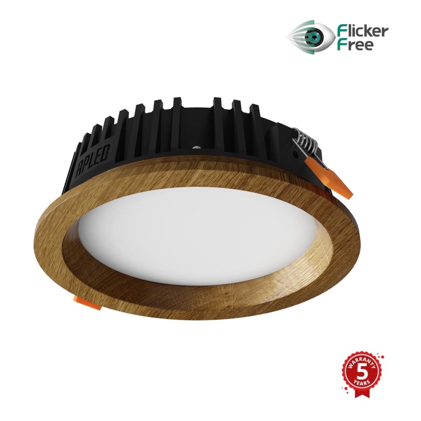 APLED - Lampada LED da incasso RONDO WOODLINE LED/6W/230V 4000K diametro 15 cm quercia legno solido