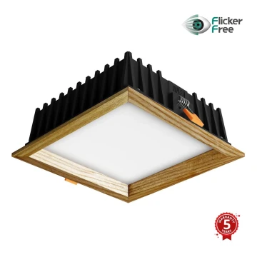 APLED - Lampada LED da incasso SQUARE WOODLINE LED/12W/230V 3000K 17x17 cm cenere legno solido