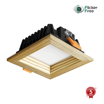 APLED - Lampada LED da incasso SQUARE WOODLINE LED/6W/230V 3000K 12x12 cm pino legno solido