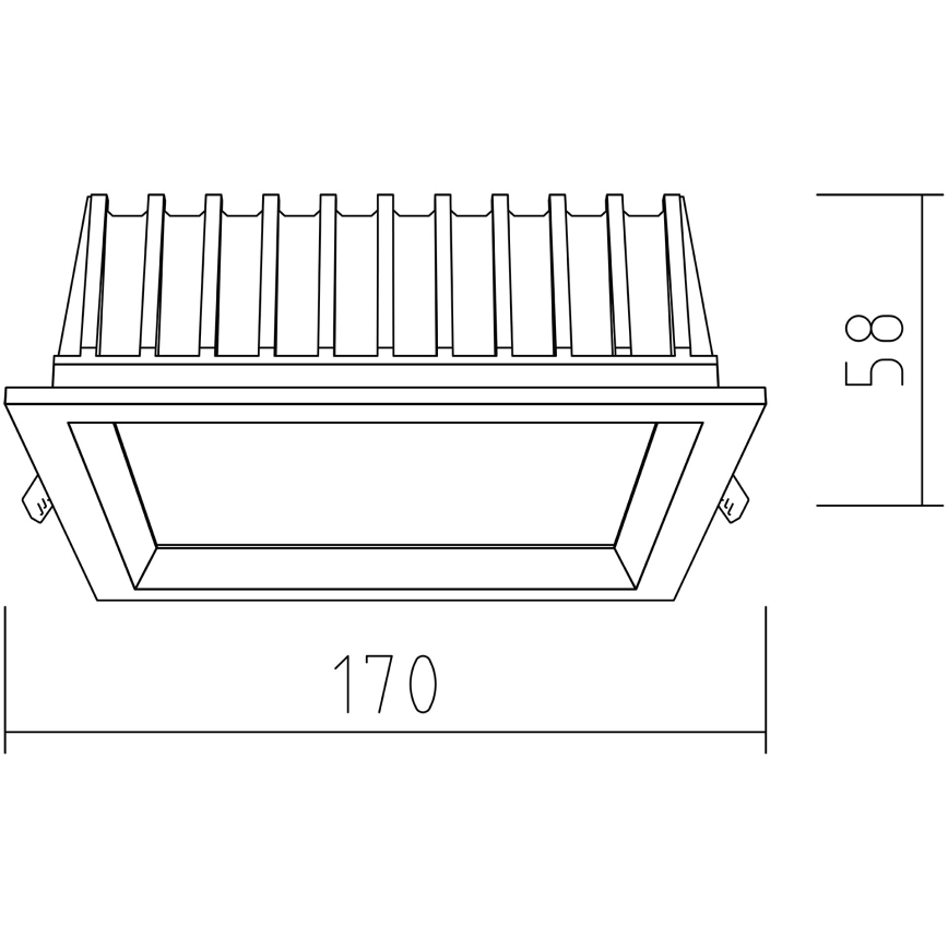 APLED - Lampada LED da incasso SQUARE WOODLINE LED/12W/230V 3000K 17x17 cm quercia legno solido