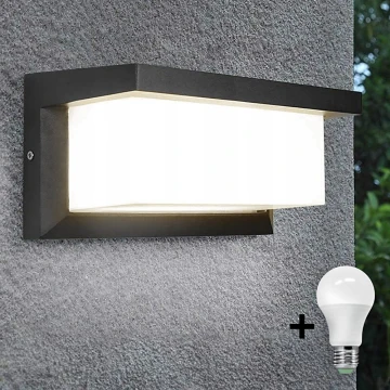 Applique a LED da esterno con lampadina con sensore crepuscolare NEELY 1xE27/9W/230V IP54 antracite