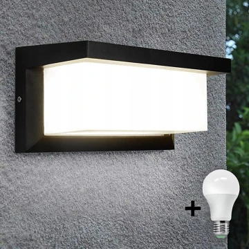 Applique a LED da esterno con lampadina con sensore crepuscolare NEELY 1xE27/9W/230V IP54 nero