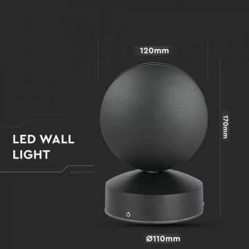 LED da esterno wall flexible chiaro LED/7W/230V 4000K IP65 nero