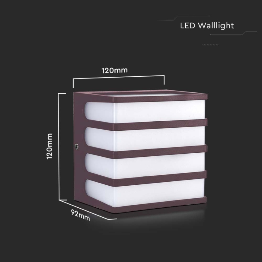 Applique a LED da esterno LED/8W/230V IP65 3000K marrone