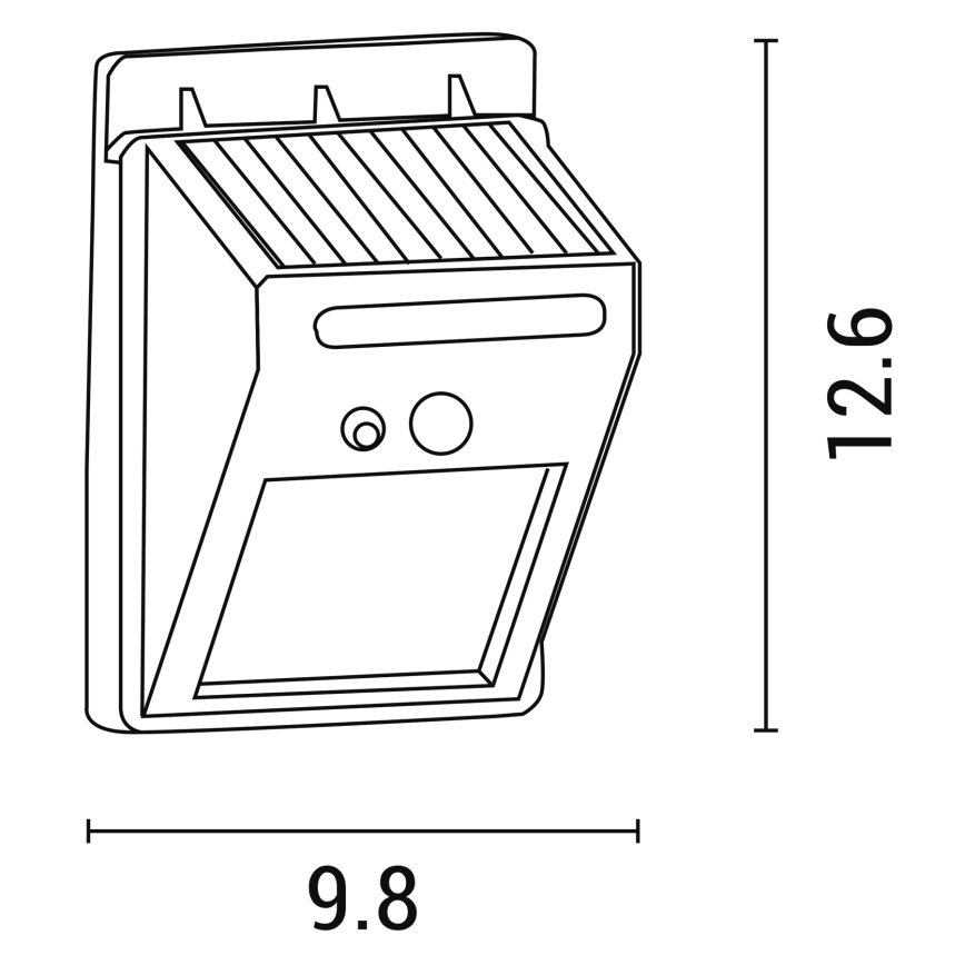 Applique a LED solare con sensore LED/0,55W/3,7V 6500K IP65