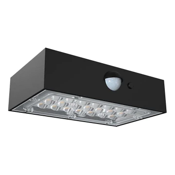 Applique a LED solare con sensore LED/3W/3,7V 3000K/4000K IP65 nero