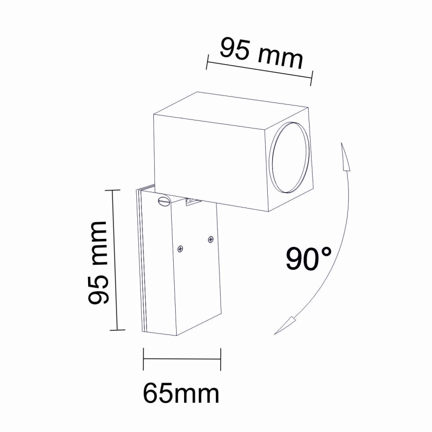 Applique da esterno BOSTON 1xGU10/10W/230V IP44 nero