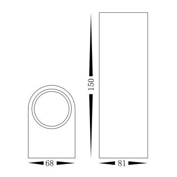 Applique da esterno OVALIS 2xGU10/60W/230V IP44 nera