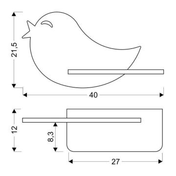 Applique LED per bambini con mensola BIRD LED/5W/230V rosa/legno