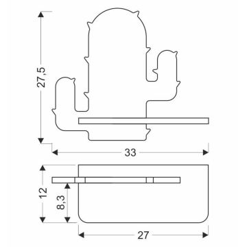 Applique LED per bambini con mensola CACTUS LED/4W/230V verde/legno