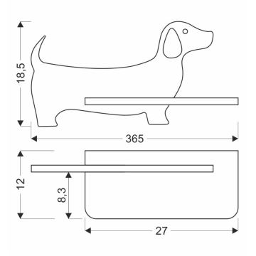 Applique LED per bambini con mensola DOG LED/5W/230V nero/legno