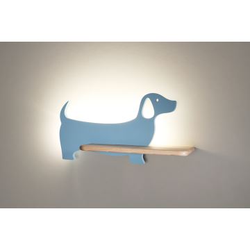 Applique LED per bambini con mensola DOG LED/5W/230V nero/legno