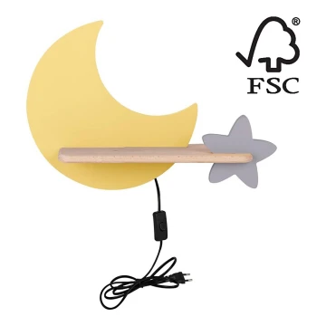 Applique LED per bambini con mensola MOON LED/5W/230V