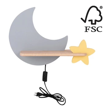 Applique LED per bambini con mensola MOON LED/5W/230V