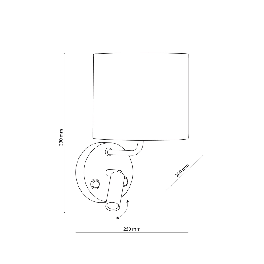 Applique LED RICHI 1xE27/15W/230V + LED/3W/230V bianco